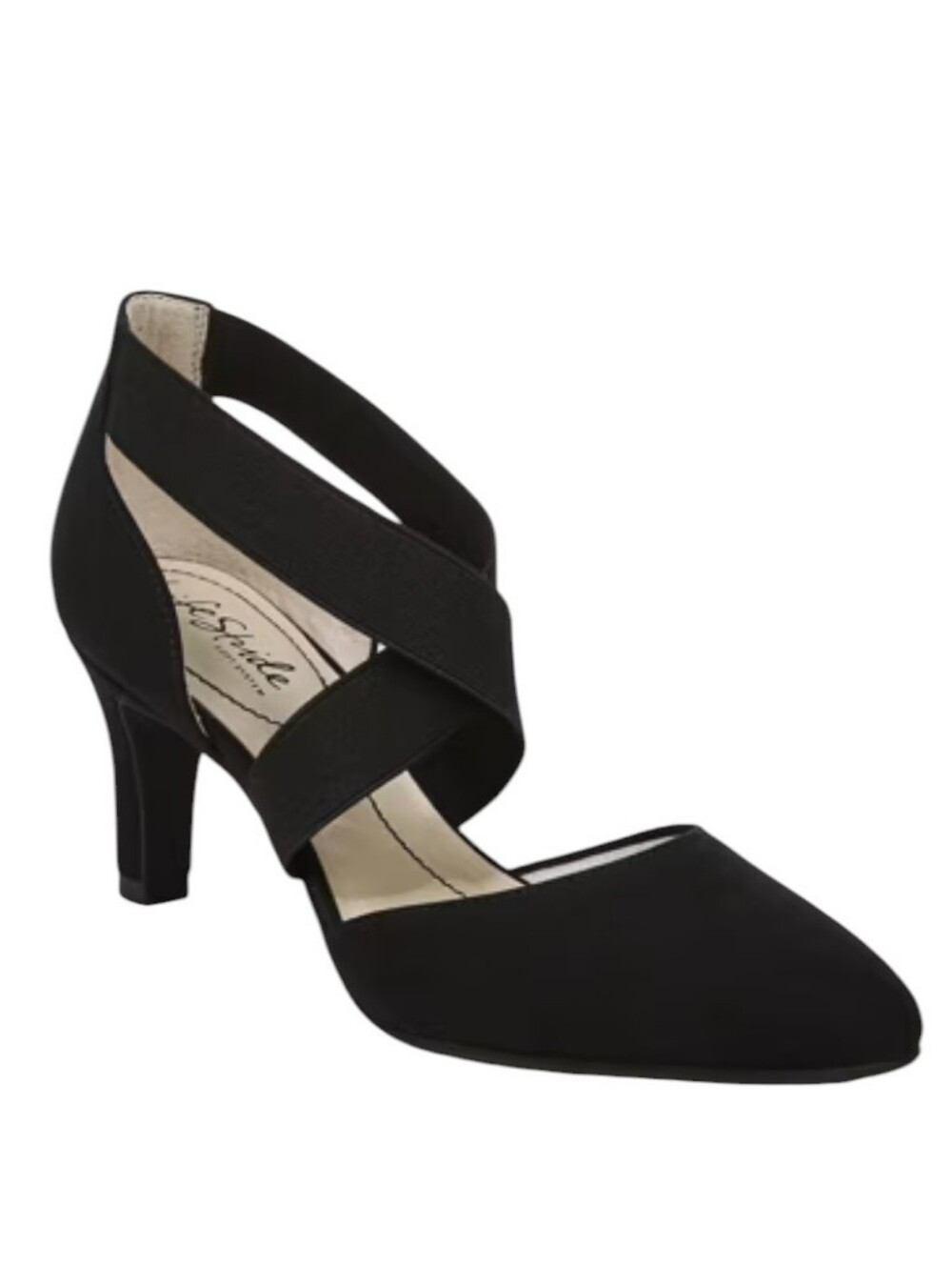 Life Stride Soft System Black Almond Toe Foam Footbed Heel Pumps Women's 8.5
